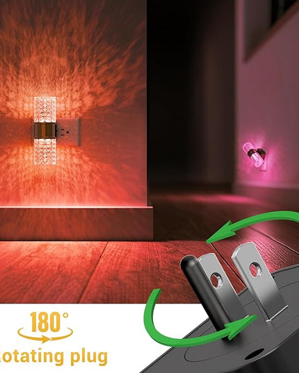 L LOHAS LED Night Light, Night Lights Plug into Wall, 2 Pack 10-Color RGB Change Nightlights,10/50/100LM Adjustable Automatic Nightlights Plug in with Dusk to Dawn Sensor for Room Bathroom Hallway