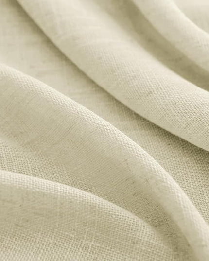 Joydeco Linen Curtains 84 Inch Length 2 Panels Set, Light Filtering Curtains for Bedroom Living Room,Linen Blend Drapes 52 Inches Wide with Back Tab Rod Pockets (W52 x L84 Inch, Natural)