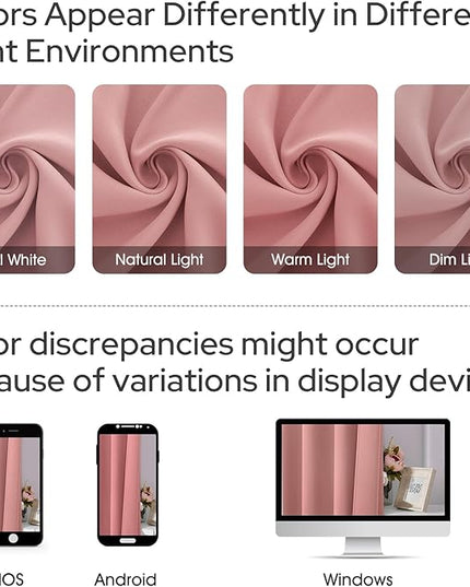 HOMEIDEAS Coral Blackout Curtains for Bedroom 52 X 96 Inch Length 2 Panels Set Room Darkening Bedroom Curtains, Soundproof Thermal Grommet Window Curtains for Living Room for Christmas