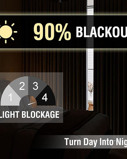 H.VERSAILTEX 90% Blackout Linen Curtains 108 Inches Long for Bedroom/Living Room Thermal Insulated Grommet Curtain Drapes Primitive Textured Burlap Effect Window Drapes 1 Panel - Heather Ivory/Black