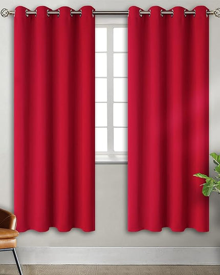 BGment Red Blackout Curtains 72 Inch Length 2 Panels Set, Grommet Thermal Insulated Room Darkening Curtains for Bedroom, Each 46 x 72 Inch