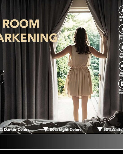 H.VERSAILTEX Premium Blackout Thermal Insulated Room Darkening Curtains for Bedroom/Living Room - Classic Grommet Top (2 Panels, Stone, 52 Inch by 72 Inch)