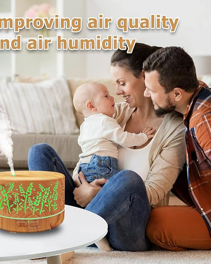 Diffusers for Essential Oils Large Room 600ml,Essential Oil Diffusers for Home with R/C,Cool Mist Humidifier,7 Colors Lights & 3 Mist Mode Waterless Auto Off for Office