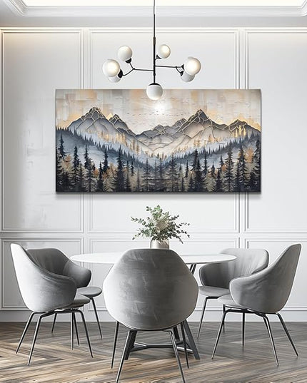 PHAOHUAXM Large Canvas Wall Decor For Bedroom Large Wall Art For Living Room Dining Room Modern Office Abstract Ink-Wash Landscape Mountain Wall Pictures Artworks Home Decor Ready To Hang 30"X60"