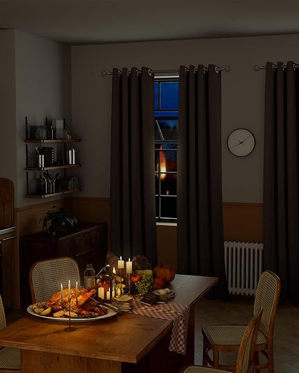 BGment Blackout Curtains for Living Room - Grommet Thermal Insulated Room Darkening Curtains for Bedroom, Set of 2 Panels (52 x 84 Inch, Brown)