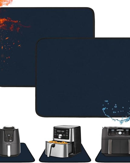 Heat Resistant Mats for Countertop - Fireproof 16x24 in Heat Resistant Mats for Air Fryer - Kitchen Countertop Protector Hot Pad for Air Fryer, Coffee Maker, Stand Mixer, Oven - Blue - 2PCS