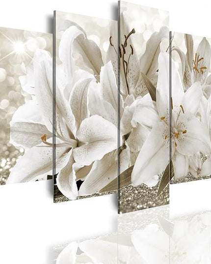 LUDUHU Arts Modern Flower Theme Wall Art - Abstract Orchid Canvas Wall Decor Flower Abstract Painting Still Life Canvas Wall Art for Home Decor (I,Oversize 80x40inch)