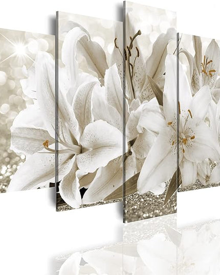 LUDUHU Arts Modern Flower Theme Wall Art - Abstract Orchid Canvas Wall Decor Flower Abstract Painting Still Life Canvas Wall Art for Home Decor (I,Oversize 80x40inch)