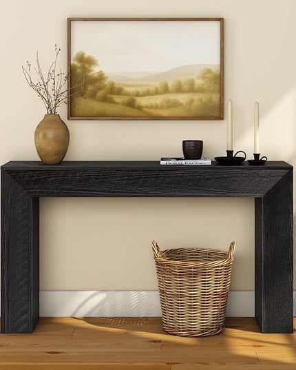Plank+Beam 56 Inch Camden, Farmhouse Console Table - Solid Pine Wood, Easy Assembly for Living Room or Entryway, Rustic Char