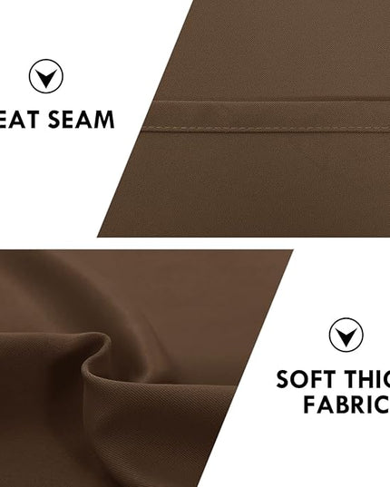 DWCN Blackout Curtains Room Darkening Thermal Insulated Bedroom Curtains Window Treatments, 42 x 45 inches Long, Set of 2 Brown Rod Pocket Drapes