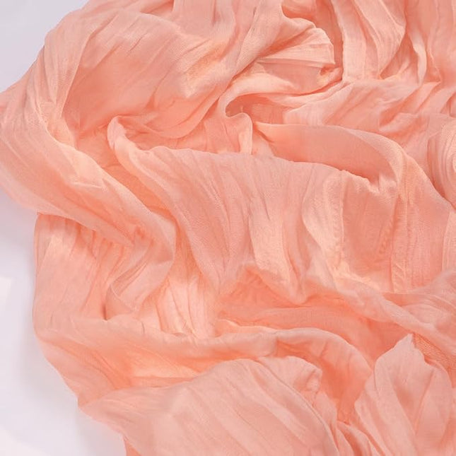 Socomi 3pcs Coral Peach Christmas Cheesecloth Table Runner Boho Rustic Gauze 120 inch 10FT Cheese Cloth Runner for Wedding Party Baby Shower Birthday Home Decor Holiday Decorations