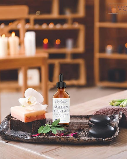 Levona Scent Essential Oils - Scents for Home, Hotel & Office Use - Perfect for Home Diffuser & Humidifiers - Aroma Fragrance Oil, Ideal for Massage, Relaxation, and Spa - Golden Waterfalls, 120ml