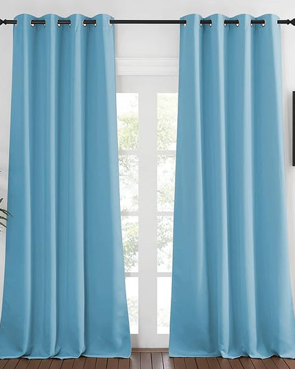 NICETOWN Bedroom Curtain Room Darkening Drapery 102 inches Length - Home Fashion Thermal Insulated Grommet Room Darkening Curtain for Living Room (Teal Blue, 1 Panel, 52 x 102 inches)