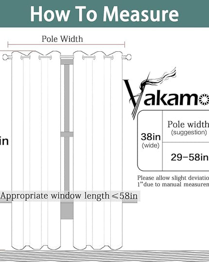 Yakamok Blackout Curtains Room Darkening Thermal Insulated Window Panels,Solid Grommet Top Drapes for Bedroom/Living Room(38Wx84L, Natural, 2 Panels)