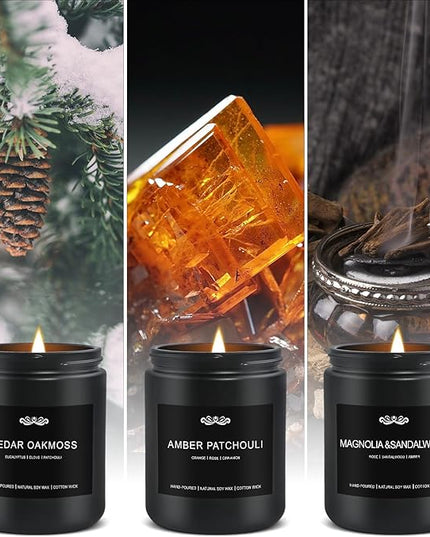 6 Pack Candles for Home Scented, Aromatherapy Candles Gifts Set for Men Candles Set, 42 oz 300 Hour Long Lasting Candles, Gifts for Mens Birthday Christmas Thanksgiving Anniversary Present