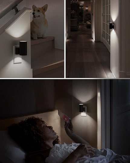 L LOHAS LED Night Light, Bright Wall Plug Night Light, 5000K Daylight White, Dimmable with Light Sensor, Decorative for Hallway, Bathroom, Kitchen, 4 Pack