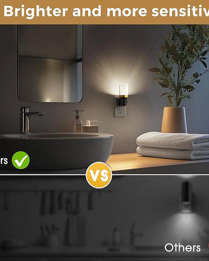 L LOHAS LED Night Light, 2 Pack Dimmable Night Lights Plug into Wall, Automatic Night Lights Plug in with Auto Light Sensor, Adjustable Brightness 5000K LED Night Light, for Bedroom Hallway Home