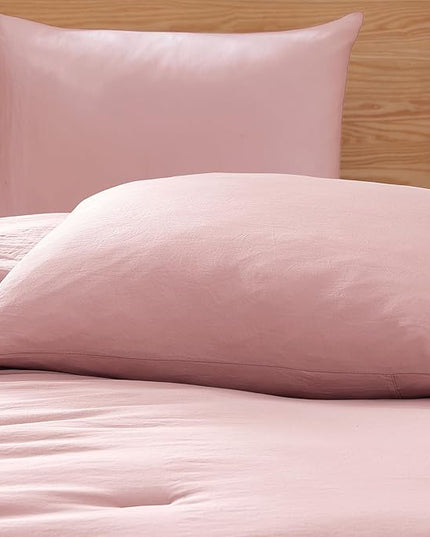 WRENSONGE Twin Comforter Set- 5 Pieces Soft Pink Twin Bed in a Bag, All Season Twin XL Bedding Sets with 1 Fitted Sheet, 1 Flat Sheet, 1 Pillow Sham and 1 Pillowcase