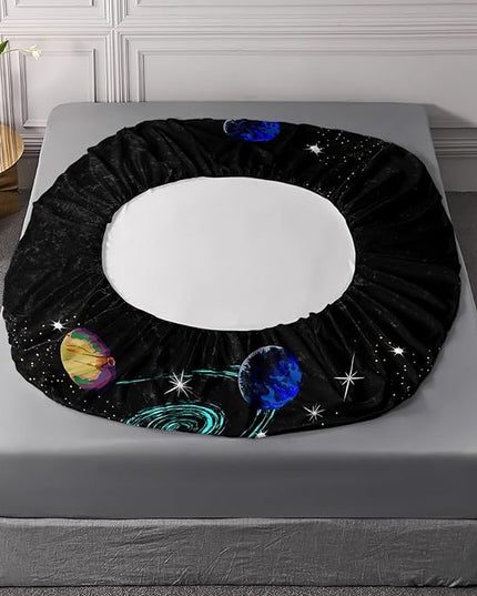 AILONEN Outer Space Full Size Fitted Sheet 3 Pieces Set, Galaxy Starry Sheet for Kids Boys - Eight Planet Theme Soft Breathable Bed Sheet, 1 Fitted Sheet and 2 Pillowcases