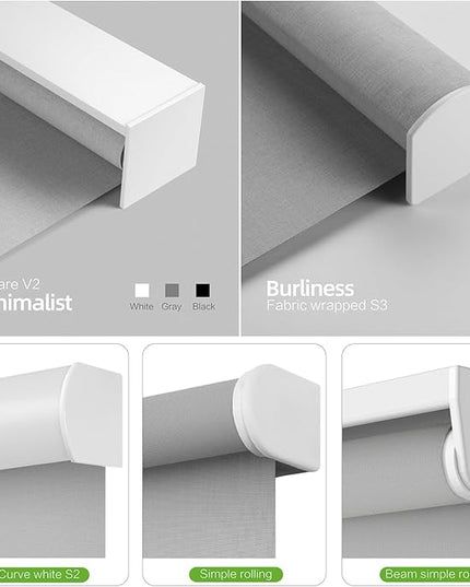ZSHINE Motorized Blackout Window Blinds Customize Width Remote Control Wireless and Rechargeable Window Roller Shades for, Home, Office, Hotel, Club, Restaurant and Cinema(82012C)