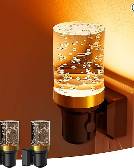 L LOHAS LED Night Light, Dimmable Night Lights Plug into Wall, 2 Pack Automatic Night Lights with Auto Light Sensor, Adjustable Brightness 1800K Amber LED Night Light, for Bedroom Hallway Home