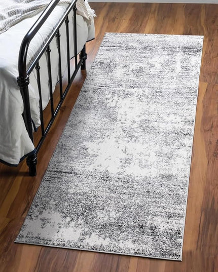 Keen Home Design Area Rugs - Non-Shedding, Thick Pile Abstract Rugs for Kitchen, Living Room, Bedroom, Dining Room, Entryway (Abstract Cream/Grey, 2'8'' x 7'7'')