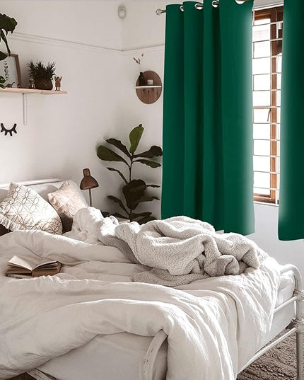 BGment Green Blackout Curtains for Bedroom - Grommet Thermal Insulated Room Darkening Window Curtains, Set of 2 Panels, Each 55 x 69 Inch