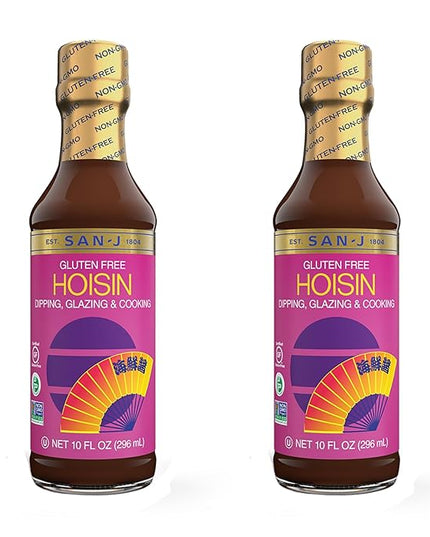 San-J - Gluten Free Hoisin Sauce - Fragrant and Tasty Cooking Sauce - Non-GMO - 10 oz. Bottles - 2 Pack