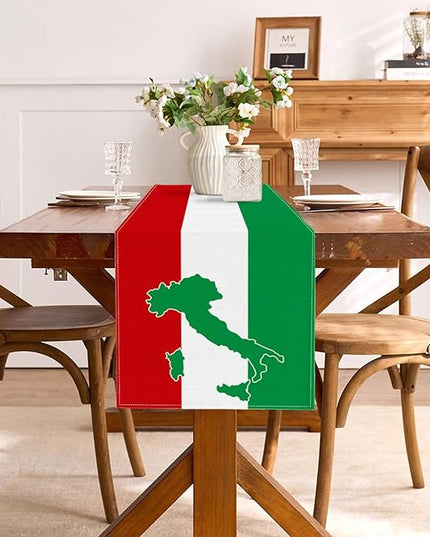 Italy Flag Table Runner Italian Themed Birthday Party Decoration Dining Room Home Kitchen Island Decor