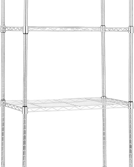 Amazon Basics 4-Shelf Adjustable, Storage Shelving Unit, (200 Pound Loading Capacity per Shelf), Steel Organizer Wire Rack, 13.4"D x 23.2"W x 48"H, Chrome
