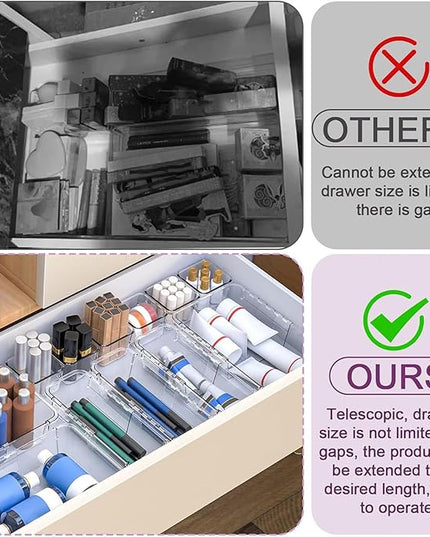 Expandable Drawer Management Systems With Adjustable ABS Materials Storage Tray For Home Organization Expandable Storage Tray