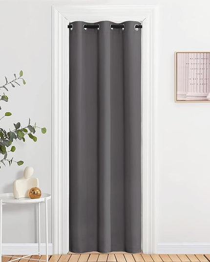 NICETOWN Blackout Window Curtains 84 inch Long - Grommet Top Room Darkening Thermal Insulated Solid Vertical Drapes for Bedroom/Kid Room (2 Panels, 37 x 84 Inch, Grey)