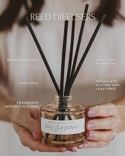 Sweet Water Decor Wildflowers and Salt Reed Diffuser – Room Decor Aesthetic with Long-Lasting Premium Fragrance of French Lavender, Lime, Sage, Dill, Patchouli for 4 Months – Ideal for Home Decor