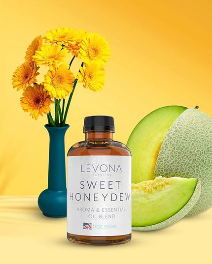 Levona Scent Oil Diffuser Essential Oils: Essential Oils Home Luxury Scents - Sweet Honeydew Essential Oil - Sweet & Fresh Notes of Nectarine and Floral Rose Essential Oil - 500 Ml Fragrance Oils