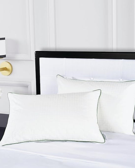 kate spade new york Noel Soft/Medium 20" x 28", Adjustable Down Alternative Pillow, 300 Thread Count Cotton Cover, Best for Back or Stomach Sleepers, Queen, White