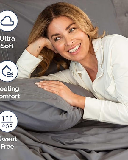 Twin Size 3 Piece Sheet Set - Comfy Breathable & Cooling Bed Sheets Set - Hotel Luxury Bedding for Women, Men, Kids, Teens, Boys & Girls - Deep Pockets, Ultra-Soft, Wrinkle Free - Oeko-Tex - Dark Grey