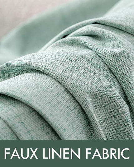 MIULEE Linen Blackout Curtains and Drapes 100% Room Darken Thermal Insulated Grommet Window Panels with Coating 2 PCs W 42 x L 63 inches Seafoam Green