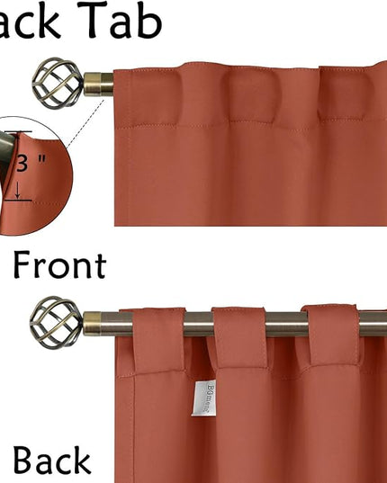 BGment Blackout Curtains 84 inches Long for Bedroom - Privacy Light Blocking Thermal Insulated Rod Pocket and Back Tab Fall Decor Curtains for Living Room, 2 Window Panels, 52 x 84 Inch, Terracotta
