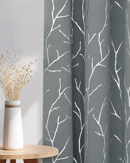 BUHUA Short Curtains 36 inches Long, Black Out RV Bunk Panels, Kitchen Window Curtains Over Sink, Thermal Insulating Blackout Drapes for Small Window (2 Panels, Light Grey, 26 inches Wide)