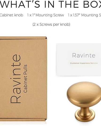Ravinte 1 Pack Champagne Bronze Round Zinc Cabinet Knobs for Kitchen Bathroom Closet Dresser Cabinets