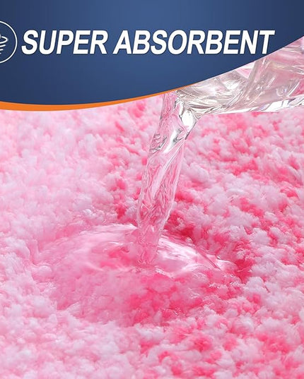 OLANLY Bathroom Rug Set 2 Piece, Soft Absorbent Microfiber Bath Rug Set, Non-Slip, Machine Wash Dry, Plush Shaggy Bath Mats for Bathroom (47"x20"+24"x16", Pink)