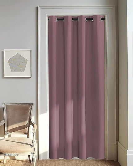 NICETOWN Door Curtain for Closet Doors 80 Inches Long 1 Panel, Blackout Doorway Curtain for Open Closet Bedroom, Room Divider Living Room for Privacy (Dry Rose, 1 Panel, 46W x 80L)
