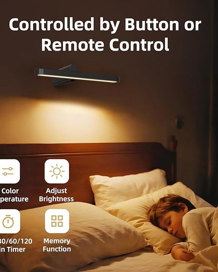 Picture Lights for Wall Battery Operated 4800mAh, 10inch Rechargeable Display Light with Remote/Rotatable, Dimmable/3CCT LED Art Cordless Lamp for Painting/Gallery Artwork/Portraits/Frame/Poster 2Pack