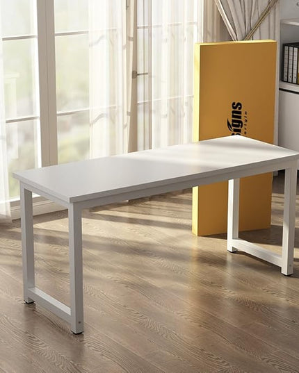 Tribesigns Computer Desk, 63 inch Large Office Desk Computer Table Study Writing Desk for Home Office, White