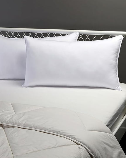 Amazon Basics Down-Alternative Pillows for Stomach and Back Sleepers, Soft Density, 20 x 36 inches, 2-Pack, White