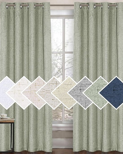 H.VERSAILTEX 100% Blackout Curtain for Bedroom 96 Inches Long Grommet Linen Face Full Light Blocking Curtain Drape for Living Room Thermal Insulated Linen Look Curtain 1 Panel, 52" W x 96" L, Sage