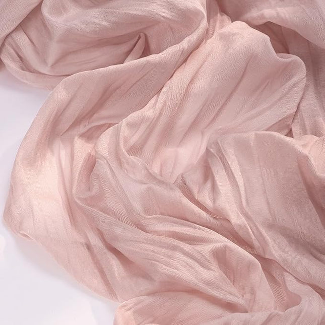 Socomi 15pcs Pink Cheesecloth Table Runner Christmas Boho Rustic Gauze Dusty Pink Farmhouse 120 inch 10FT Cheese Cloth Runner for Wedding Party Baby Shower Birthday Home Decor Holiday