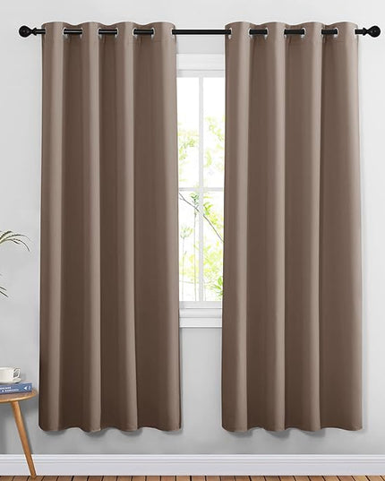 NICETOWN Blackout Curtains 78 inch Length 2 Panels Set - Grommet Thermal Insulated Room Darkening Doorway Curtains Sound & Light Blocking for Bedroom/Living Room, Cappuccino, W52 x L78