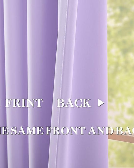 DONREN Lavender Purple Pinch Pleated Blackout Curtains with Hooks - 102 inch Length Room Darkening Thermal Insulated Window Curtain Panels for Living Room Bedroom 2 Panel 40" Wx102 L