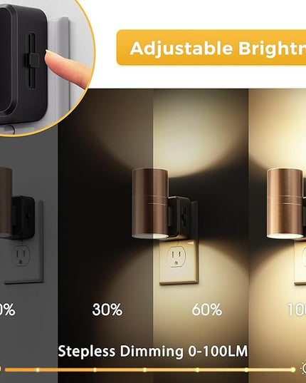 L LOHAS LED Night Light, 2 Pack Night Lights Plug into Wall, Automatic Dusk to Down Nightlight, 3000K Soft White 0-100LM Dimmable Modern Nightlight for Kids Bedroom Hallway